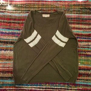 Pink Republic White Striped Green Sweater